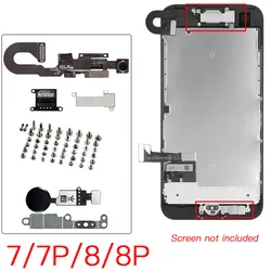 Front Camera Home Button Flex Cable Replacement For iPhone 7 8 Plus  Accessories on LCD Ear Speaker And Full Screw Set