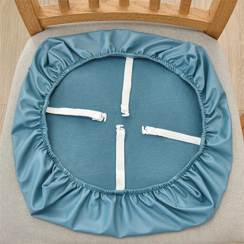Wasserdichter Stuhlkissenbezug für Küche, Esszimmer, Ledersitzbezug, Esszimmerstuhl-Sitzkissenbezug, einfarbig – Detail 31