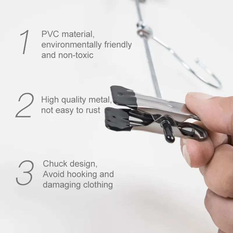 5/10 قطعة رفوف السراويل المعدنية أسود/أزرق مقاوم للرياح متعددة الأغراض تنورة رفوف الملابس تجفيف السراويل خزانة كليب المضادة للانزلاق TMZ #6