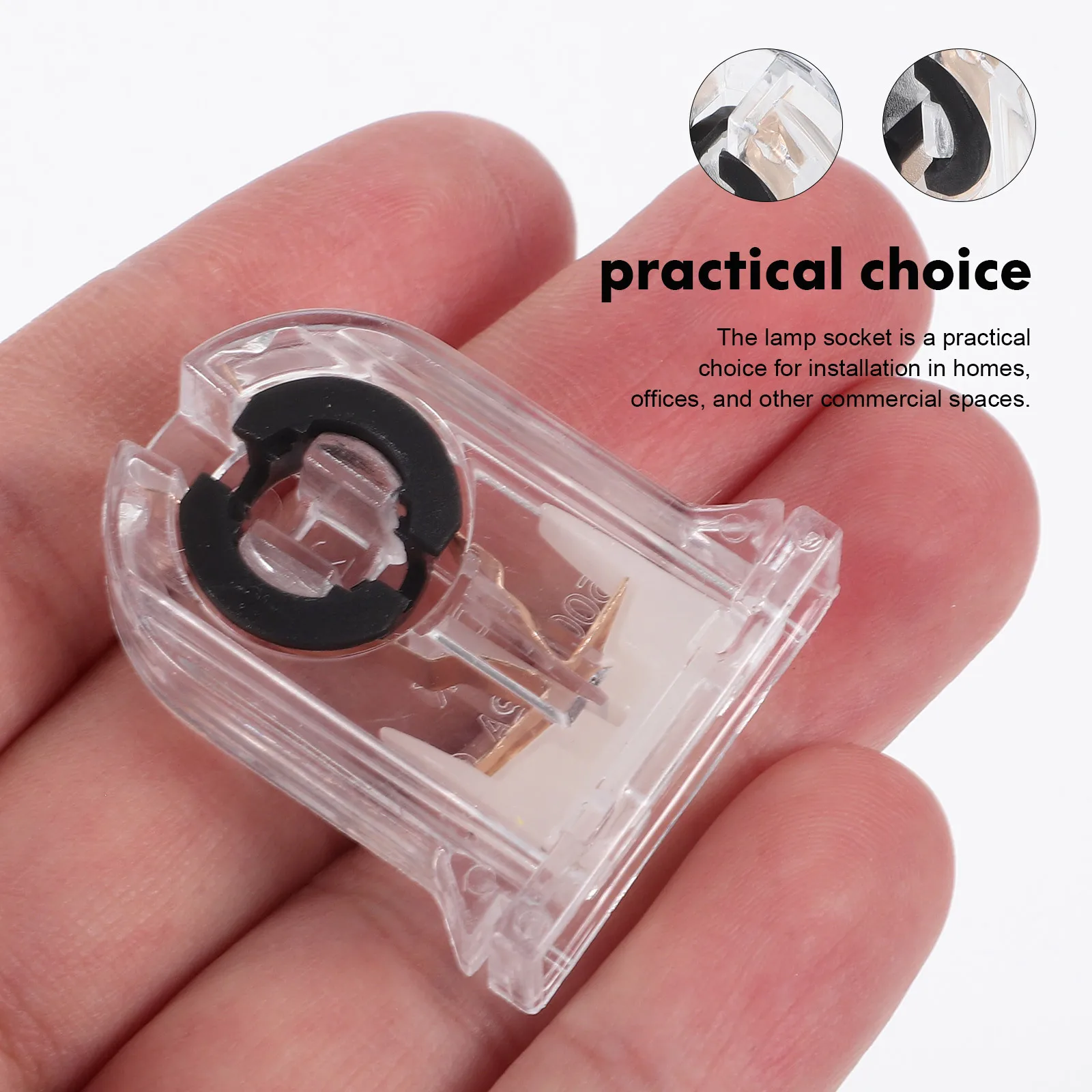 

12Pcs Non-Shunted Light Socket Fluorescent Lamp Holder Sturdy Plastic Turn-Type Design for Commercial Spaces Lamp Holder Socket