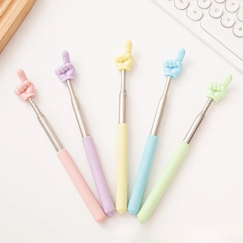 1/5Pcs Macaron Color Retractable Finger Stick Teaching Aids for Learning to Read Small Retractable Reading Stick