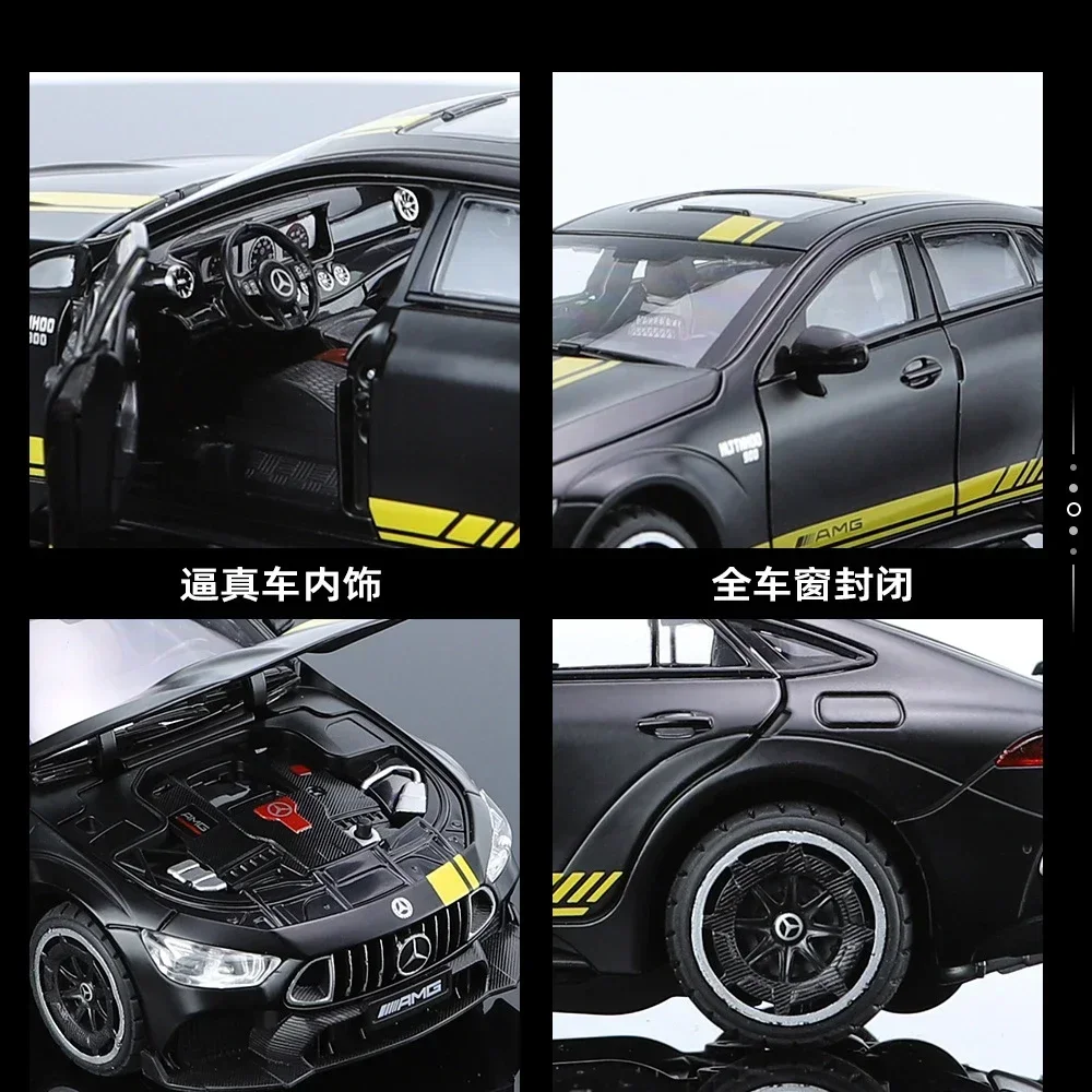 1:24 AMG GT63 alta simulación Diecast Metal aleación modelo coche sonido luz tirar hacia atrás colección niños juguetes regalos