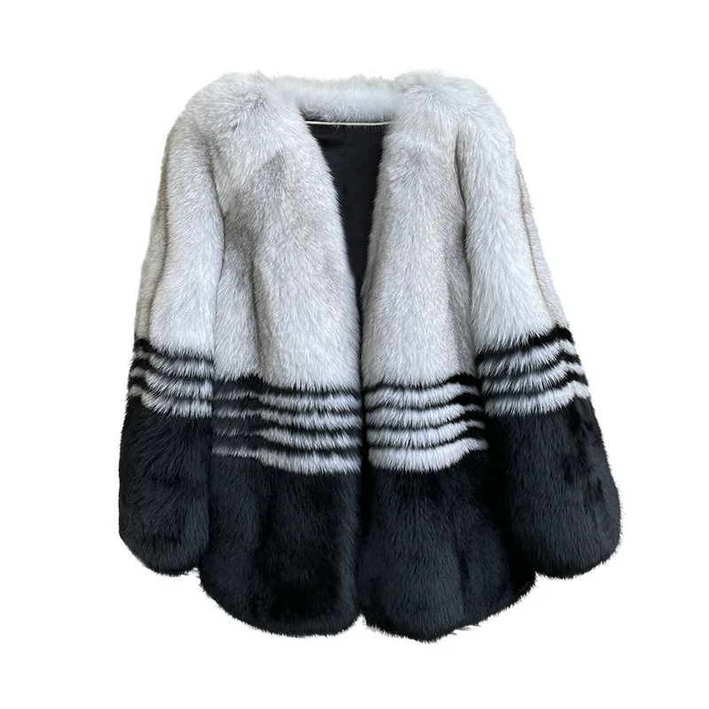 Nuovo cappotto di erba di pelliccia di volpe a tutta pelle per cappotto di pelliccia caldo Casual colorato coreano di media lunghezza da donna per l'inverno