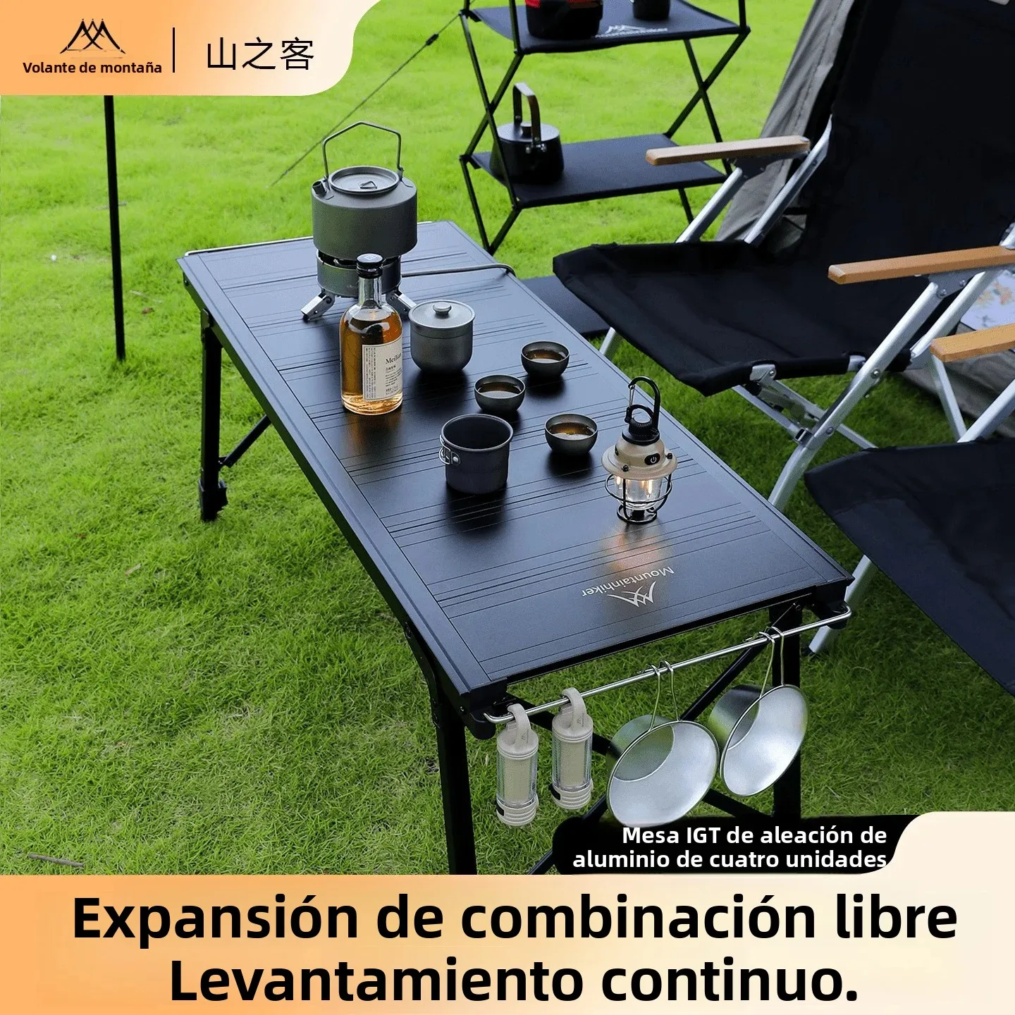 Mountainhiker Camping elevador plegable extraíble multiunidad IGT mesa estufa de Gas portátil campamento barbacoa parrilla mesa pícnic al aire libre