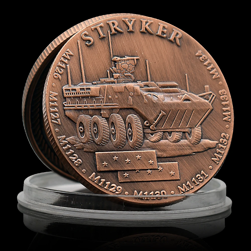 United States Army Challenge Coin Metal Bronze Plated Stryker Vehicles Commemorative Medal Collection Gift