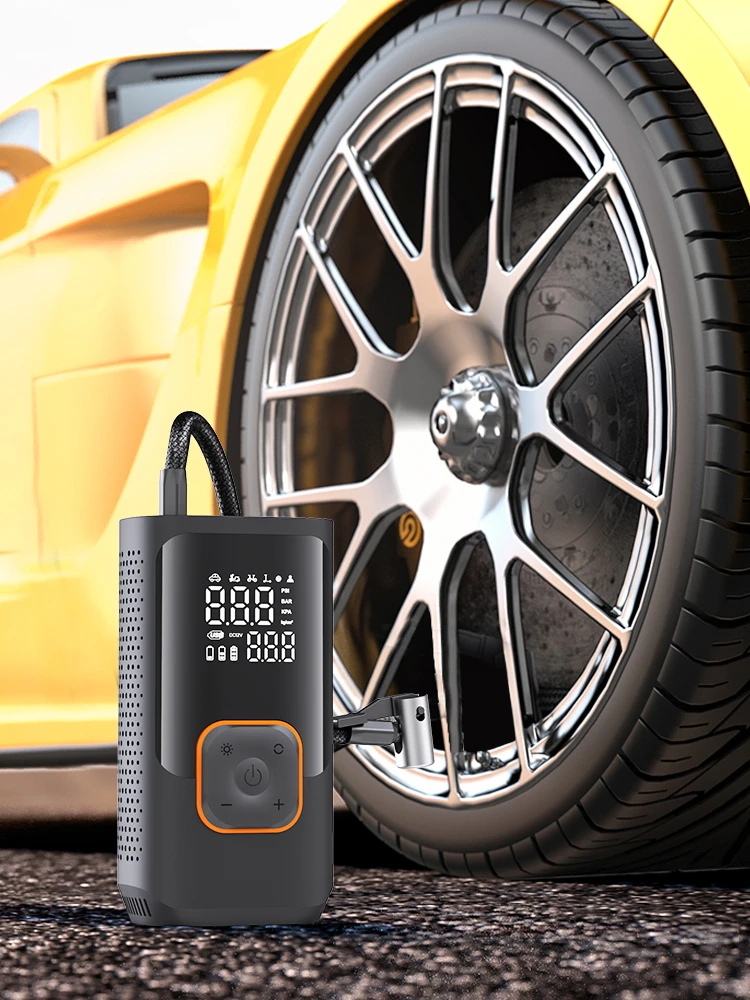 AliExpress YIJU Wireless Car Air Compressor Air Pump Electric Tire Inflator Pump for Motorcycle Bicycle AUTO Tyre with Digital Display