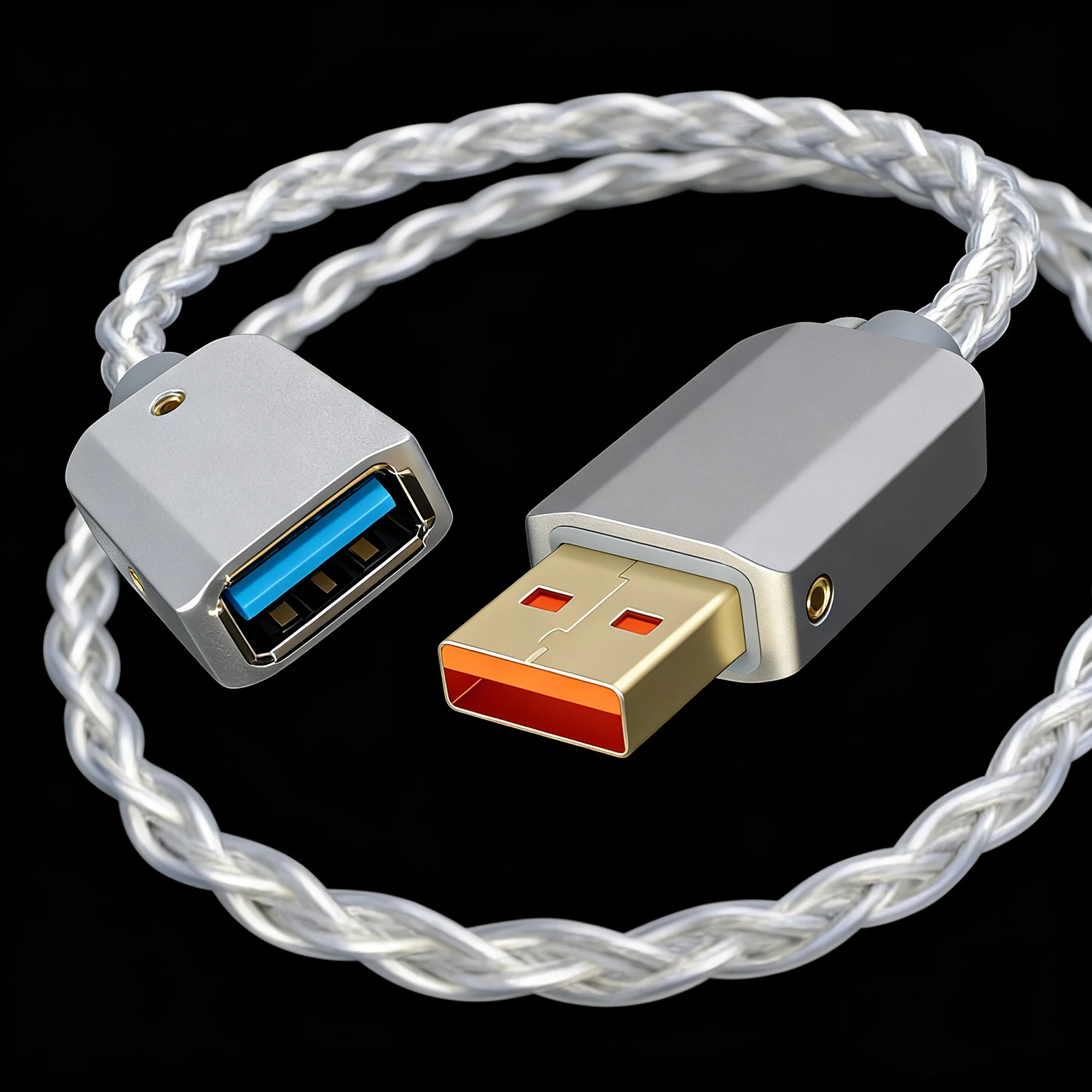 XSSH Audio HiFi-Qualität USB 3.0 Kabel Vergoldetes OFC Silberdraht mit Ferritkern Typ A zu B für Verbesserte Signalreinheit – Detail 5