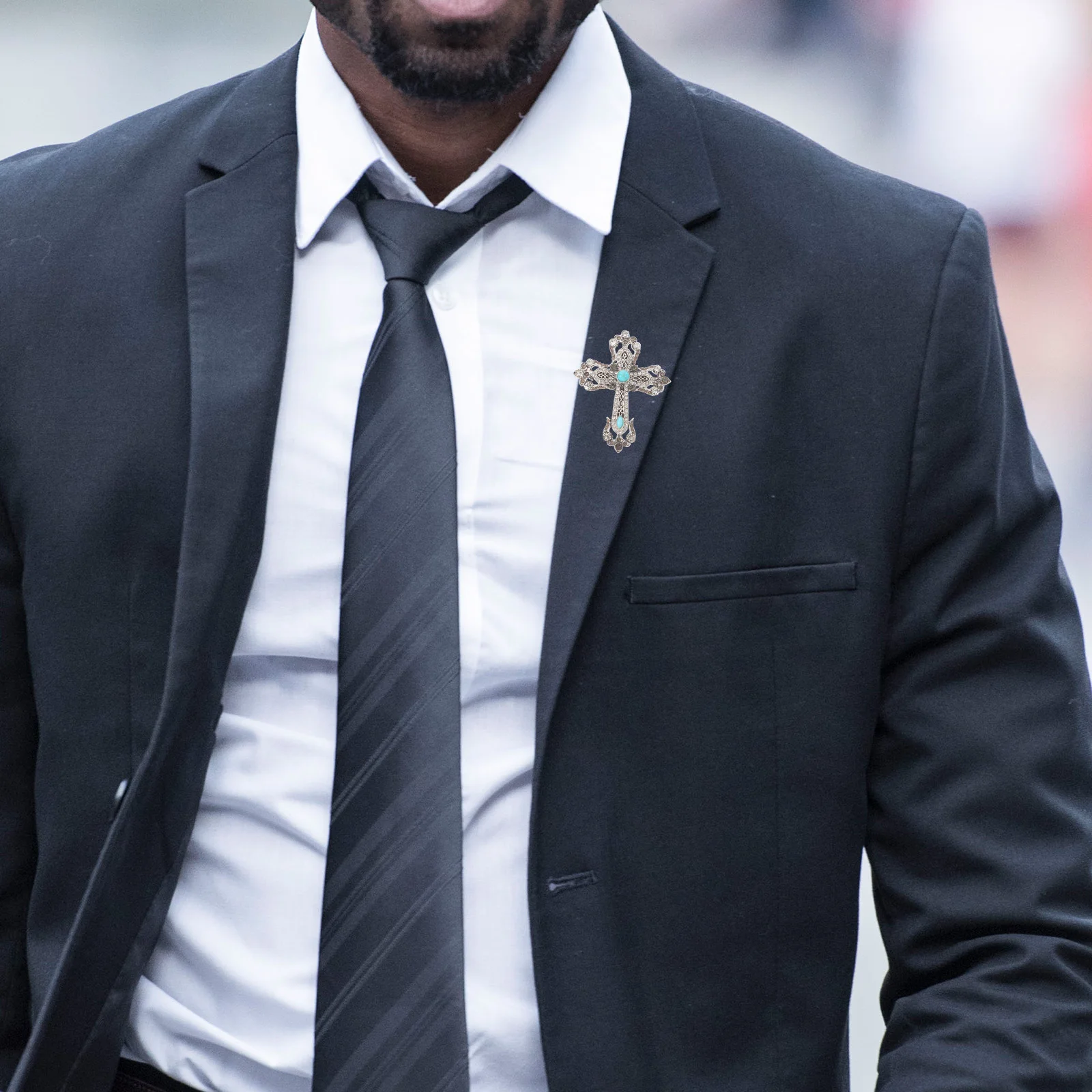 

Vintage Cross Pin For Men Rhinestone Crystals Suit Corsage Lapel Jewelry Wedding Party Accessory Mens Brooch Suit Pin