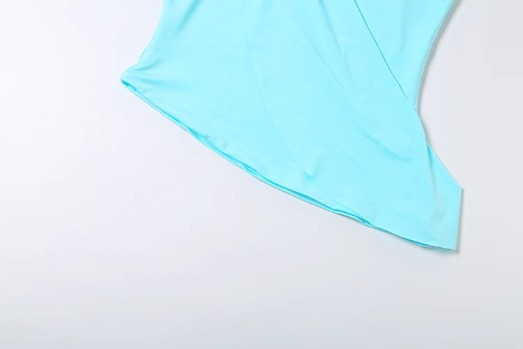 Weird Puss Rückenfreie Weste für Damen, Neckholder, V-Ausschnitt, asymmetrischer Saum, eng anliegend, sexy, für Mitternachtsmusikfestivals, Sommertrend, Streetwear – Detail 9
