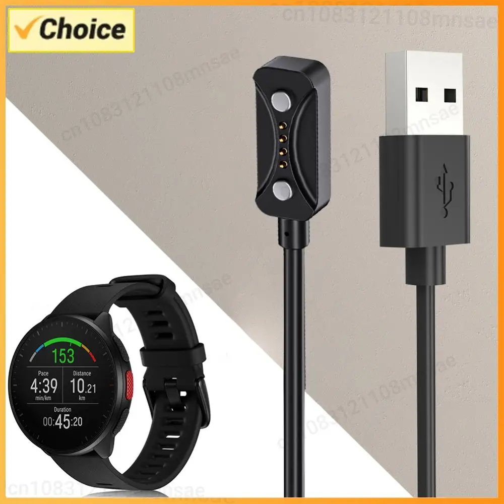 1m Magnetic USB Charging Cable Charging Line Cord 2Pin Charger Adapter Replacement Power Charger Cable for Polar Pacer/Pacer Pro
