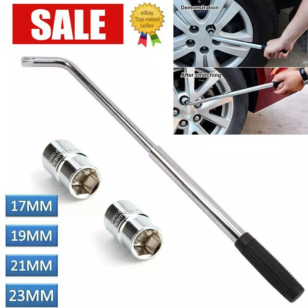 Extendable Wheel Brace Wrench Adjustable Telescopic 17MM 19MM 21MM 23MM Socket Tyre Nut Car Repair Tools For Car Van