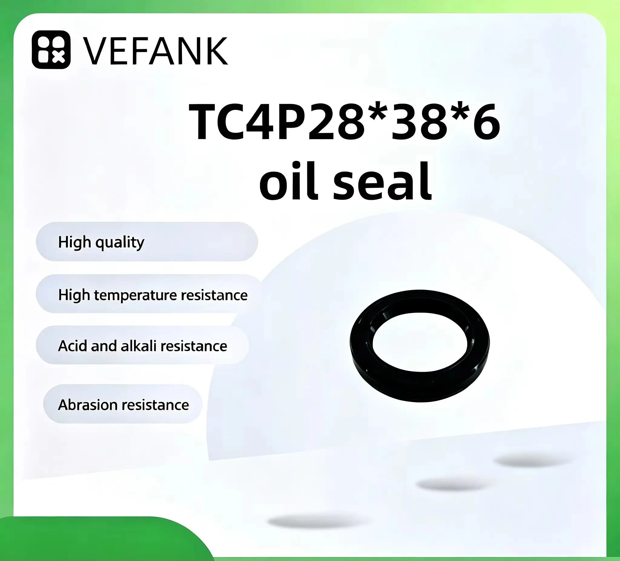 

TC4P 28*38*6 Oil Seal, NBR FKM Wear Resistant Shaft Seal, For Auto, Hydraulic & Industrial Mechanical Parts