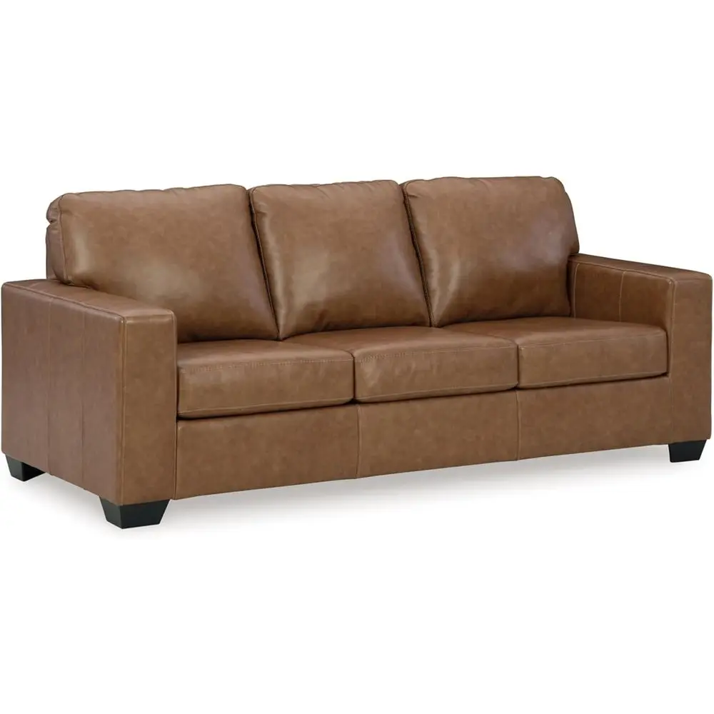

Contemporary Leather Sofa in Rich Brown