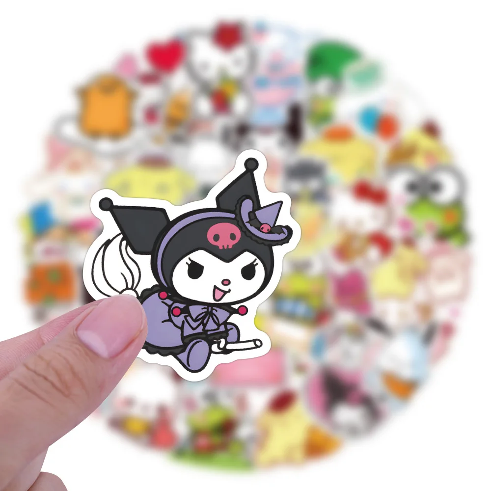 50/100PCS Kawaii Cute Sanrio Sticker Creative Decoration Refrigerator Bicycle Water Cup Mobile Phone Case Waterproof Decal