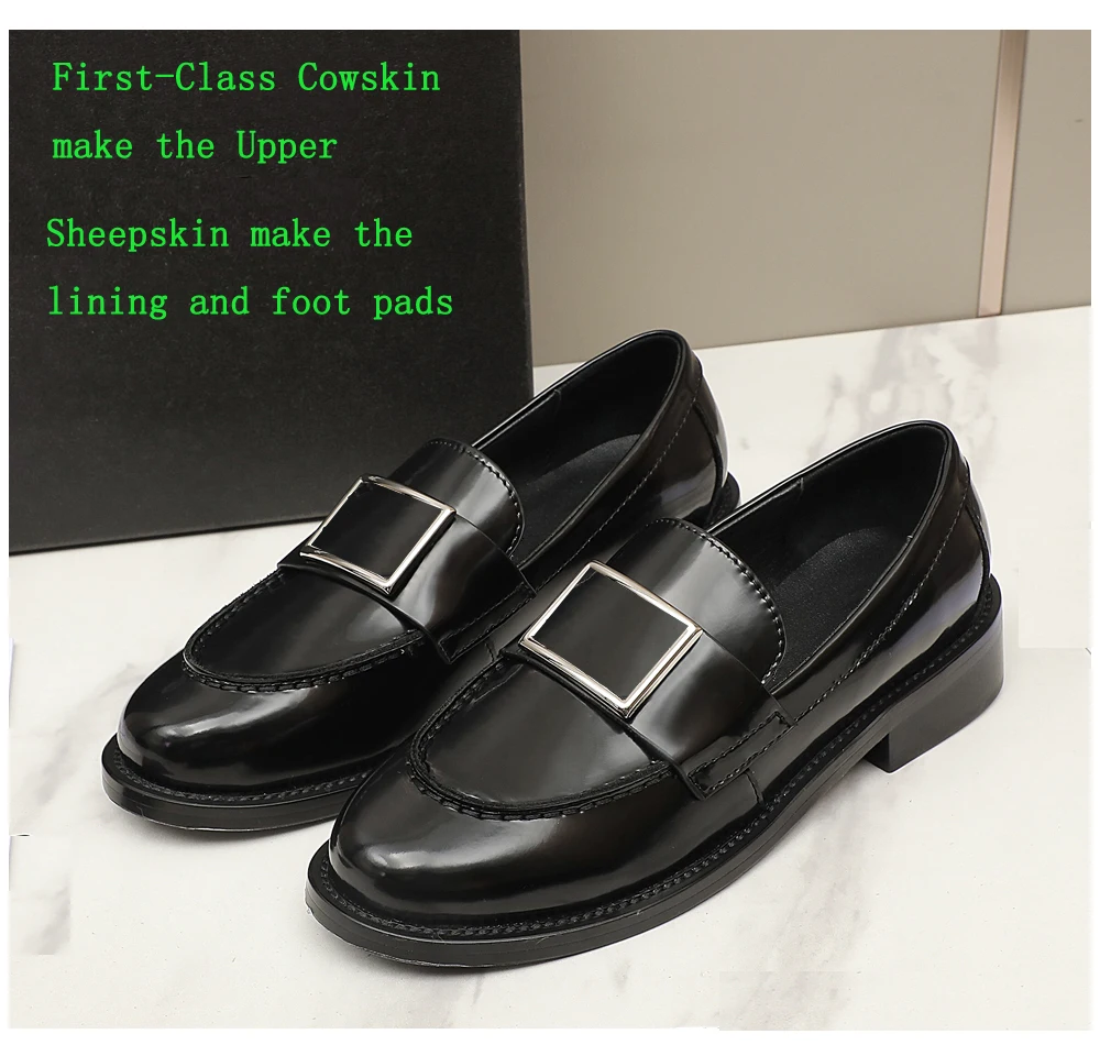 

Fashion Genuine Leather Loafers for Women 2023 the Latest Cowhide Flat Casual Shoes Slip-On Neutral Spring Autumn Walking shoes