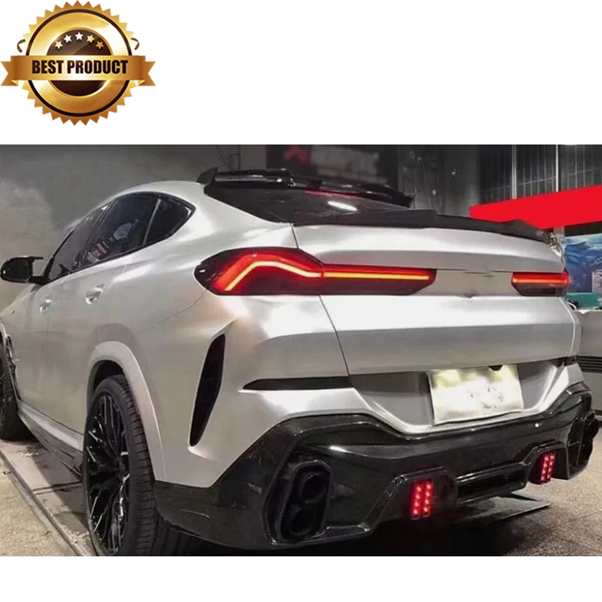 For BMW X6 G06 X6M  2020 2021 2022-2024 4-Door M4 Style Trunk Lip Tail Trunk Spoiler Glossly Black Car Rear Spoiler Wing