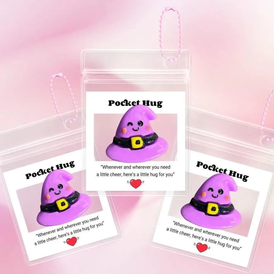 1/5/10/20/50/100pcs Encouragement Pocket Hug Cards Pocket Hug Cards with Heart Resin Paper Encouragement Cards, Assorted Colors
