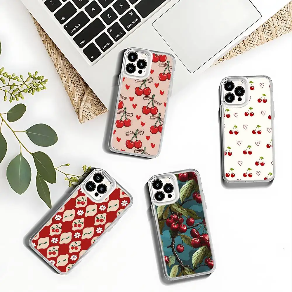 

Fruit cherry Phone Case For iPhone 17,16,15,14,13,12,11 Pro,Max,Plus,X,XS,XR,SE4,E Mini Transparent Soft Cover