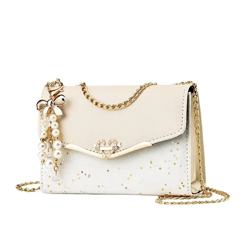 Koreanische Version Damen-Umhängetasche mit Pailletten und Kettenriemen, Handytasche – Detail 6