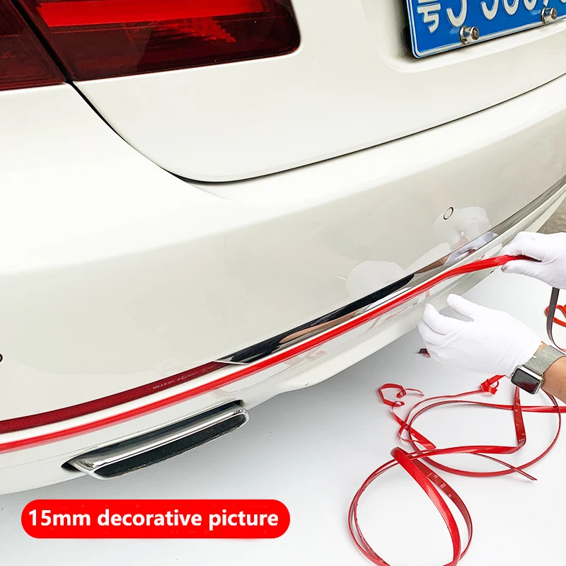 Car Door And Window Protection Strip Car Door Decoration Strip Body Anti-collision Strip 3M/5M Car Bumper Red Decoration Strip