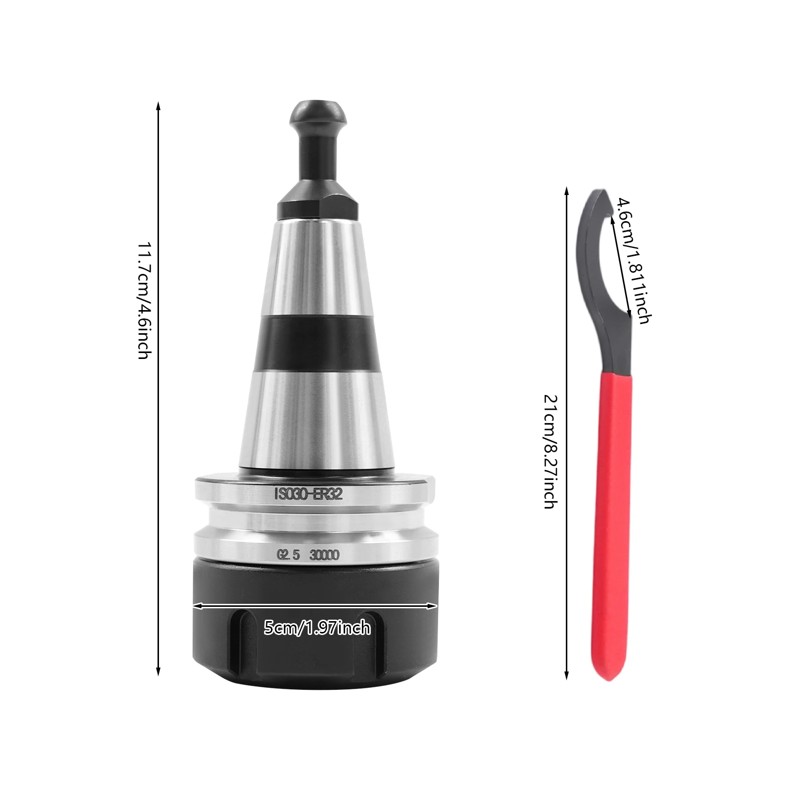 

ISO30 ER32-50L Balance Collet, 5PCS Balance Collet Chucks, Balance Collets with Spanner Wrench