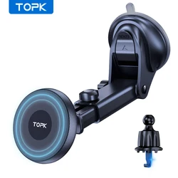 TOPK Universal Car Phone Holder Magnetic for Magsafe 360° Rotation Car Mount for Air Vent & Dashboard Windshield for All Phones