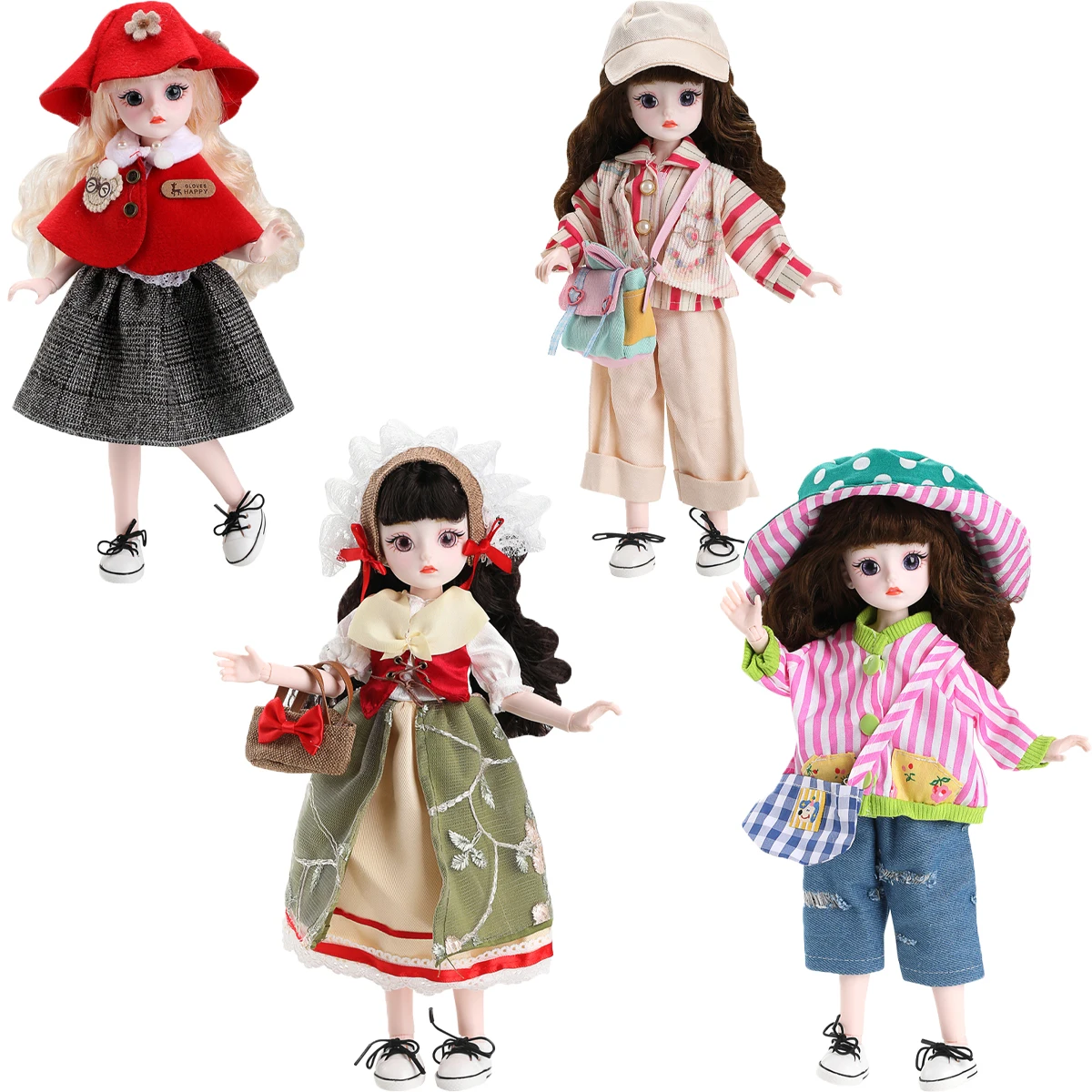 30cm Multi-Jointed Supermodel Doll 1/6 Elegant Sweet Makeup Girl Doll With Casual Style Sets DIY Dress-Up Toys Birthday Gifts