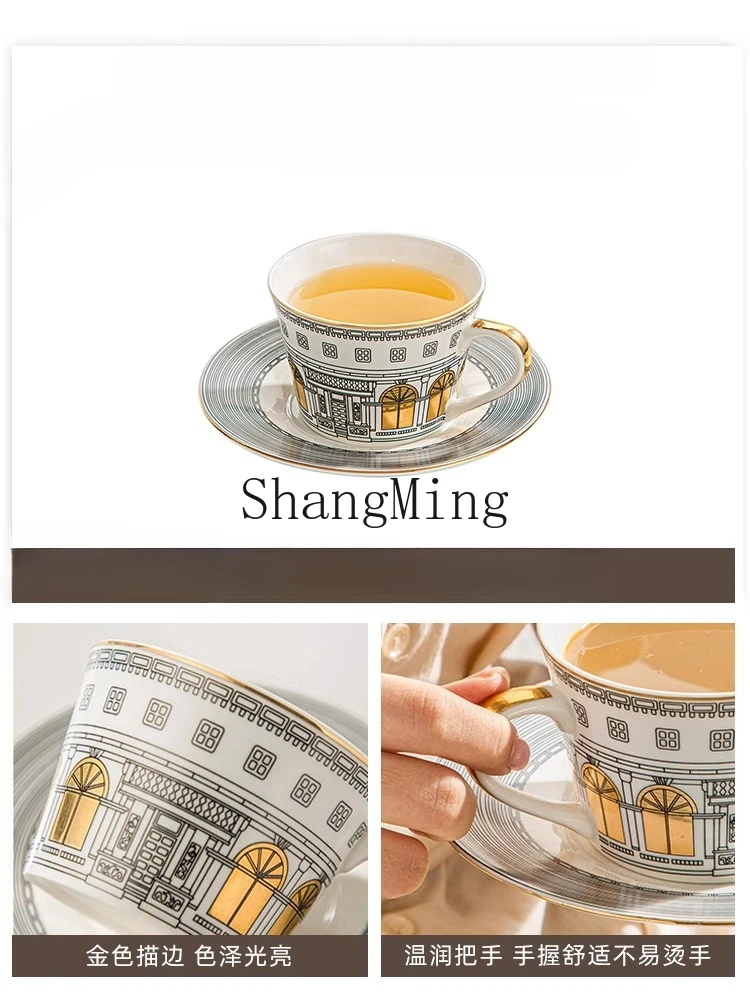 HJ New Modern Afternoon Tea Phnom Penh Light Luxury Ceramic Coffee Cup Set Birthday Gift