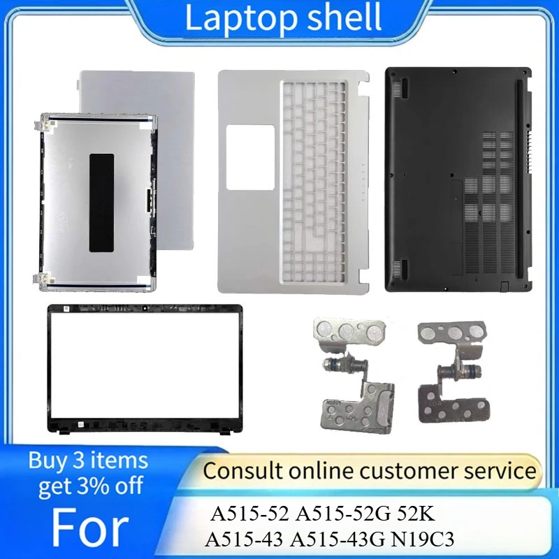 LCD Screen Back Cover Front Bezel Palmrest Bottom Case Cover For Acer Aspire 5 A515-52 A515-52G 52K A515-43 A515-43G N19C3