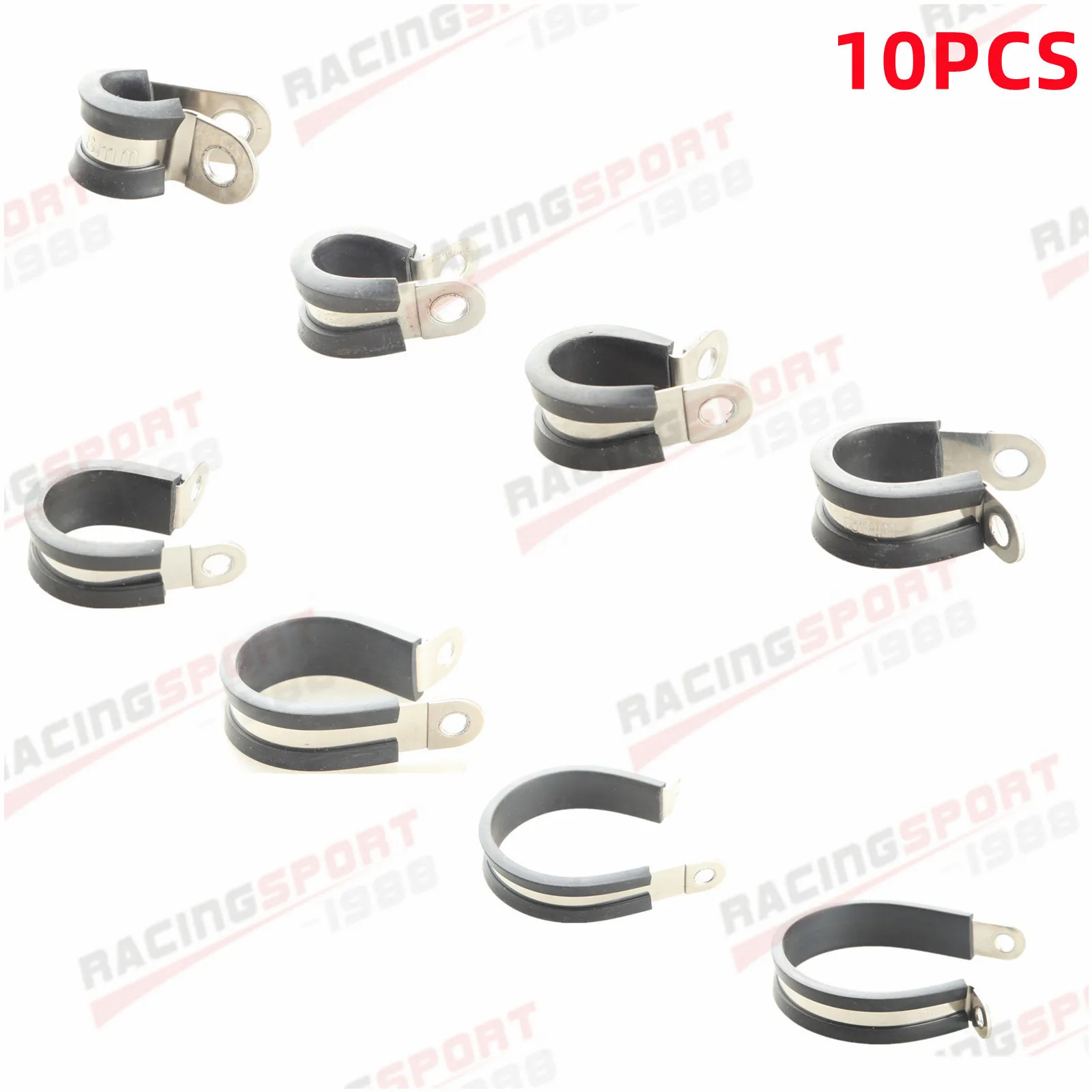 

10 шт., фиксированные зажимы для крепления труб с подкладкой, P-образные зажимы, зажим для шланга, крепеж для трубного кабеля, оборудование, электрические фитинги, резиновый зажим для шланга