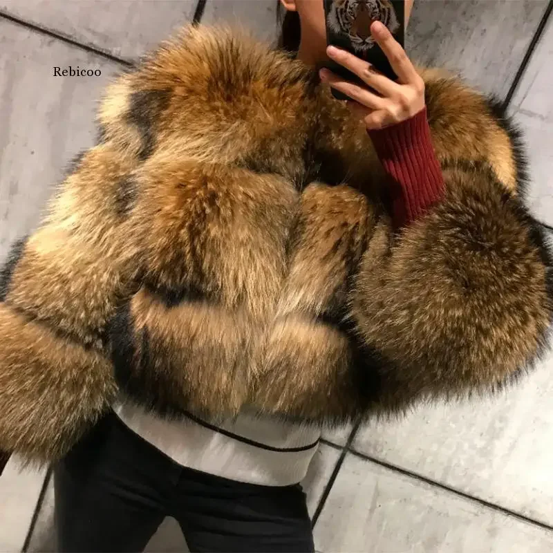 Fur coat Environmental fur winter new style Women\'s clothing Leather fake fur coat High quality fur Round neck to keep warm