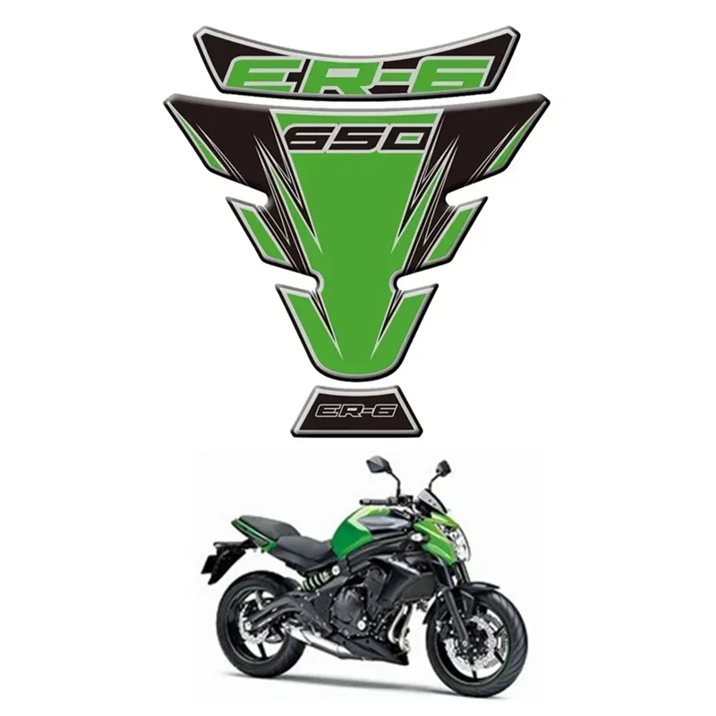 

Для Kawasaki ER650 ER6 ER-6 650 650R 2006 - 2014 Защитная 3d-наклейка на бак мотоцикла-зеленая наклейка на мотоцикл