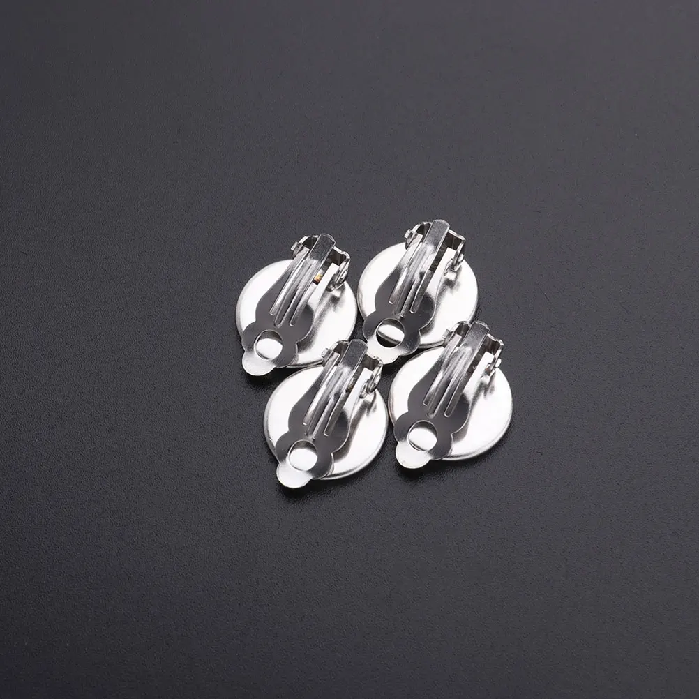 

20 Pcs Ear Clip Accessories Stainless Steel Clips DIY Jewelry Earring Backs Stopper Tray