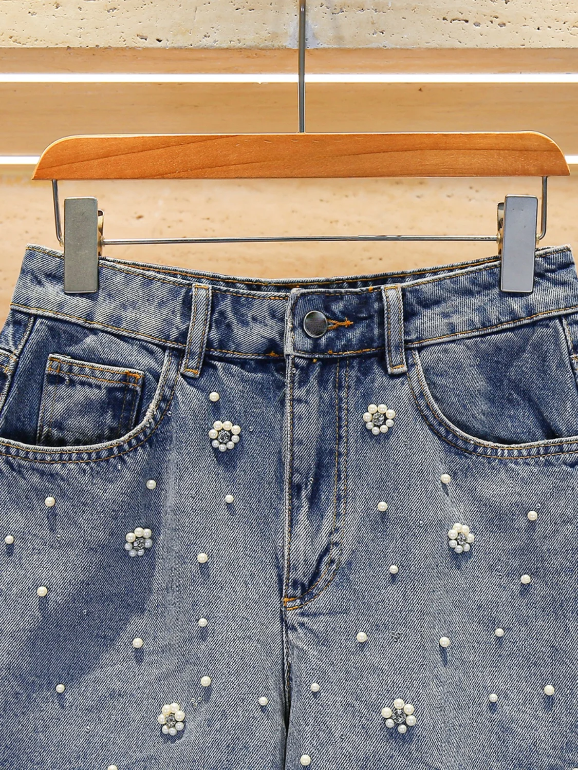 

Флисовые джинсовые орты с высокой талией M Home South Oil Высококачественные женские летние уникальные дизайны Sensation Повседневные яркие блестки