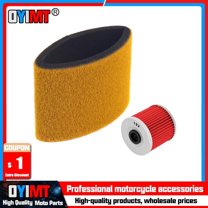 Motorcycle Air Filter Cleaner & Oil Filter For Kawasaki KLF220 KLF250 KLF300 Bayou 220 250 300 11013-1275