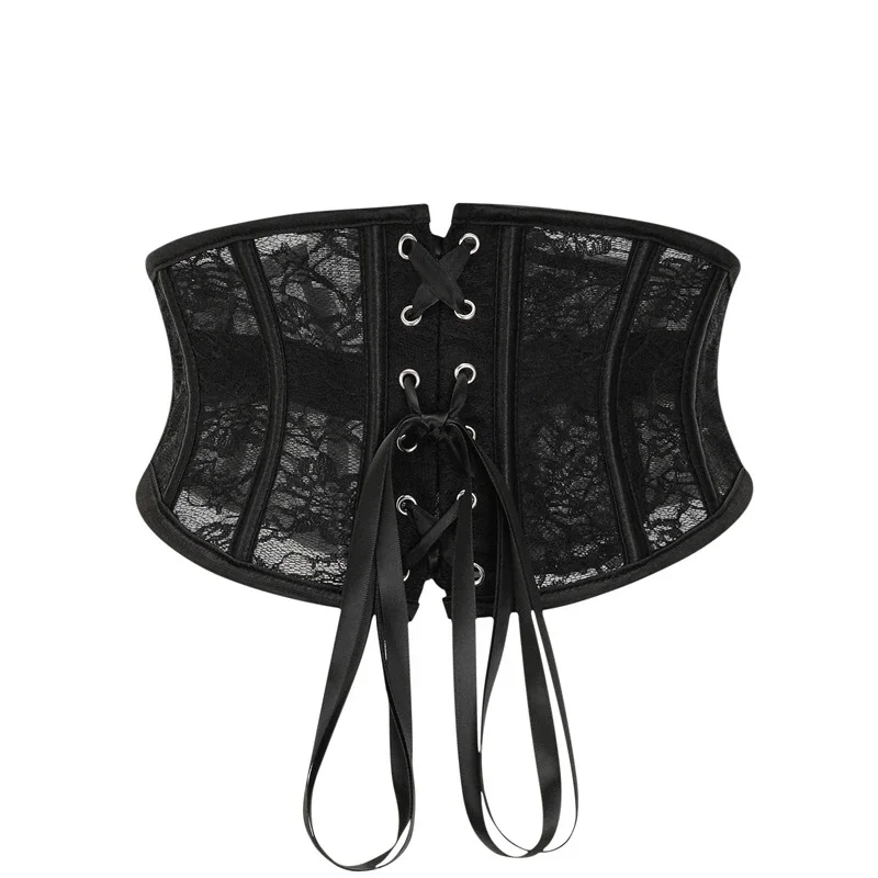 ผู้หญิงฤดูร้อน 16 ซม.Underbust Corset ลําตัวสั้น Bustiers เอวเทรนเนอร์เข็มขัดกระชับสัดส่วน Lace Up Body Shaper