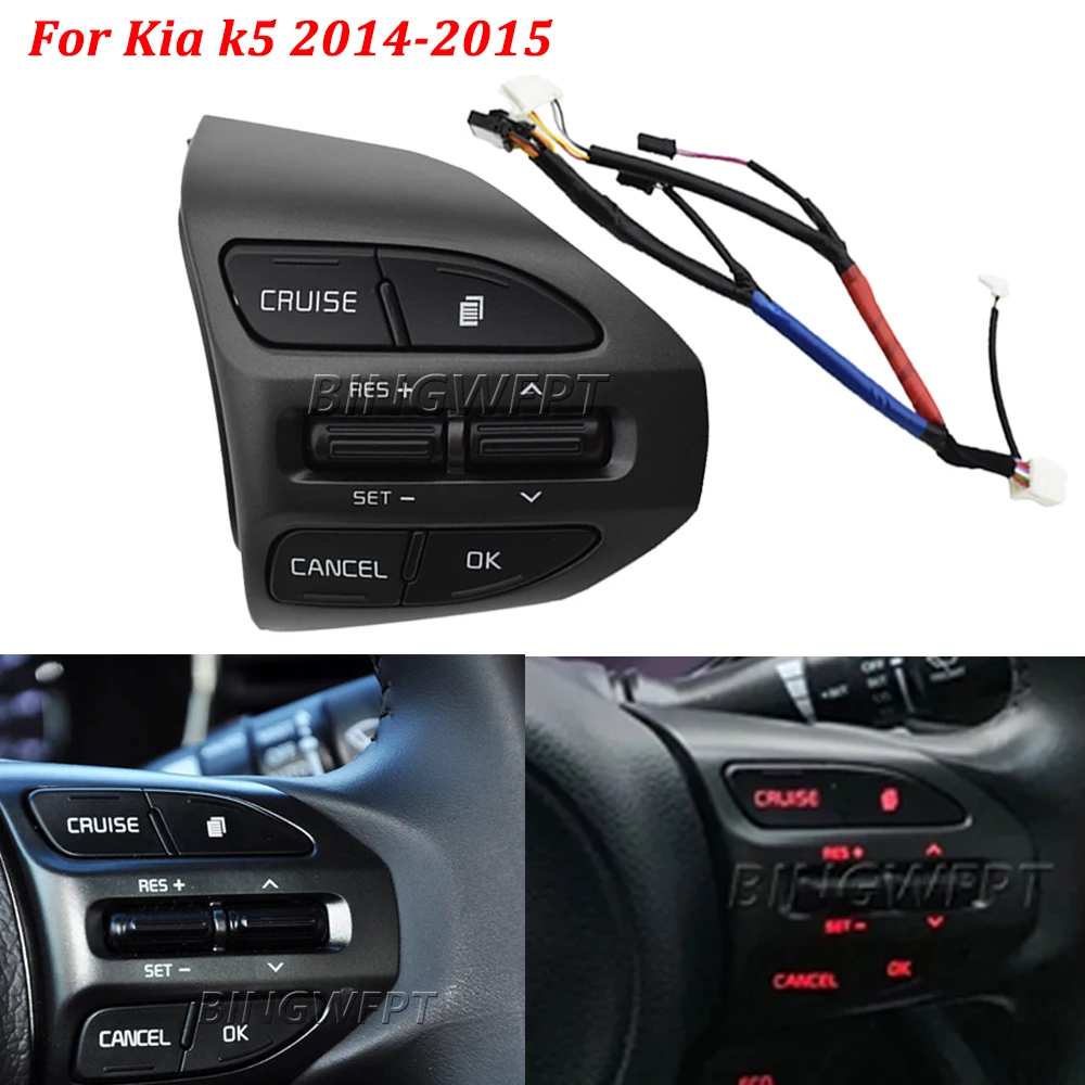 High Quality For Kia K5 Optima 2014-2015 Car Steering Wheel Buttons Button Switch Cruise Volume Control Buttons With Wire