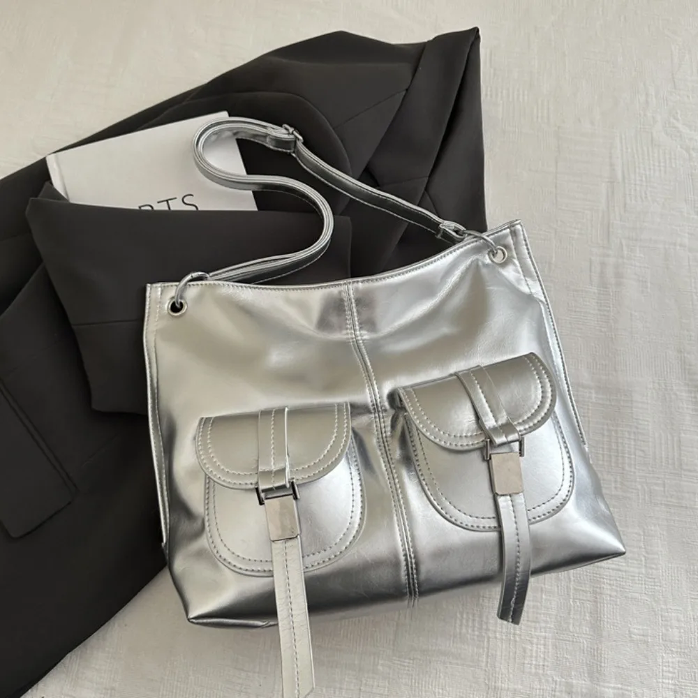 

Korean Style Multi-Pouch Tote Bag Large Capacity Fashionable PU Underarm Bag Handbag Minority Design Shoulder Bag Outdoor