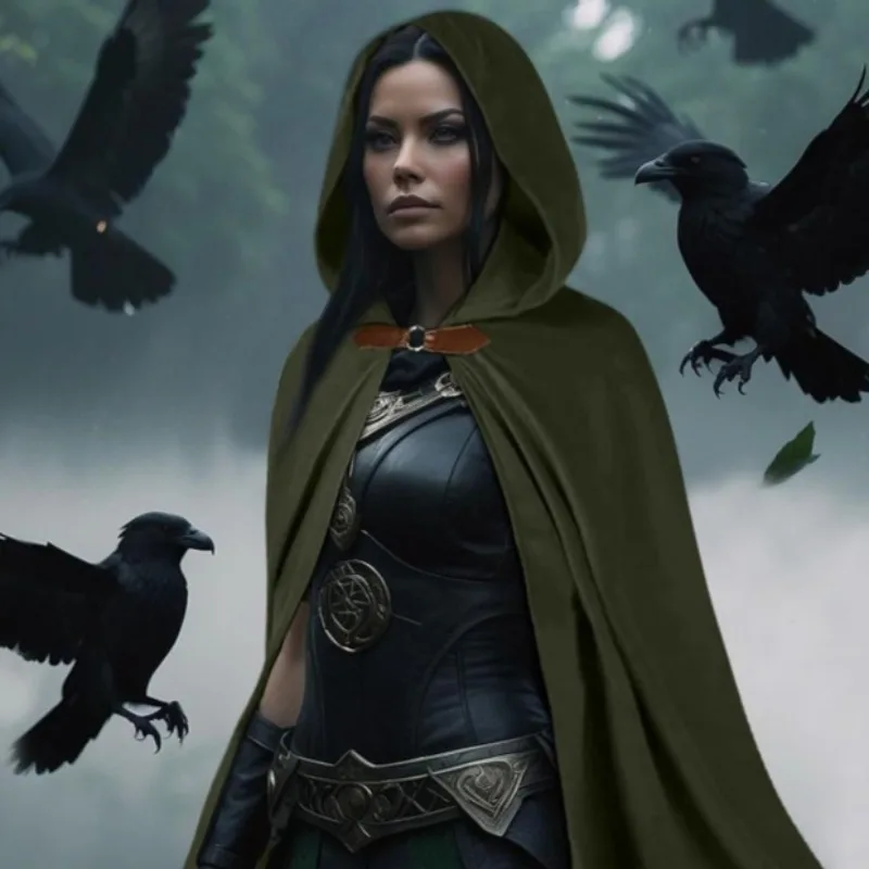 

1pcs Medieval Renaissance Hooded Cape for Masquerade Party Stage Performance Role Play Decorative Prop