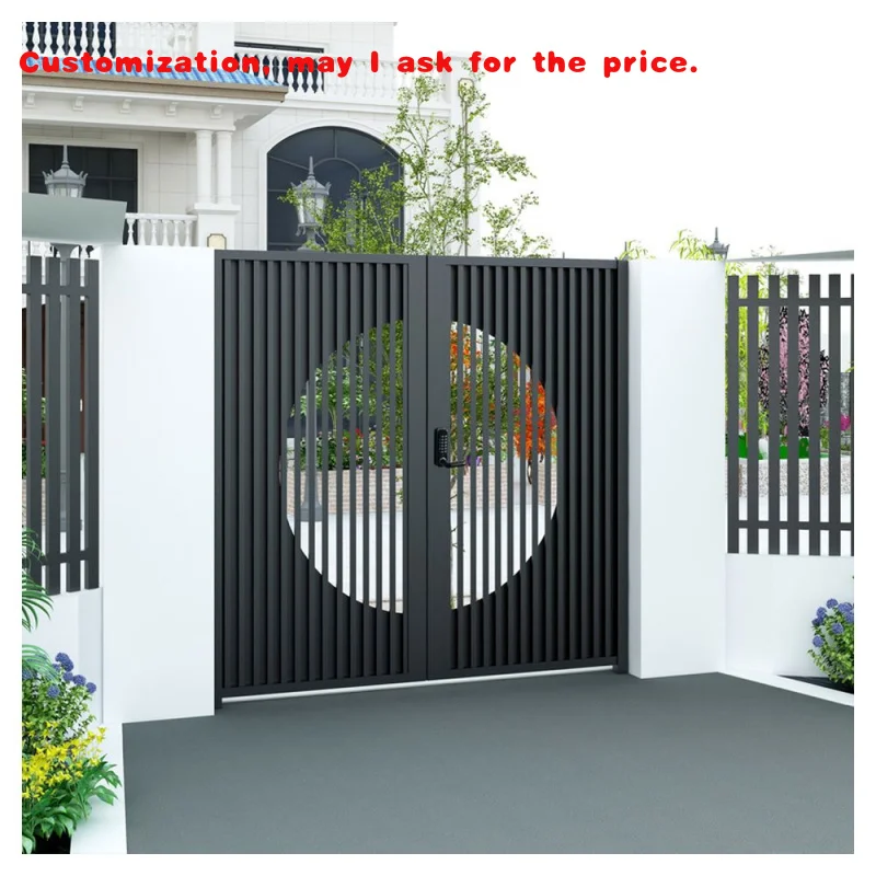 

custom.Prima Contemporary Country Wooden Aluminum Alloy Laser Cut Metal Panel Security Sliding Gate Garden Fence Pa
