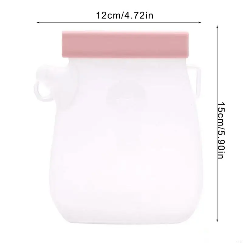 K1KC Breast Milk Silicone Storage Bag Reusable Silicone Breastmilk Bag Convenient Bag