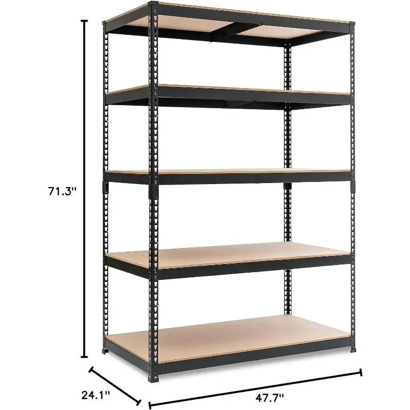 HOMEDANT Z-beam 5 Tier Laminated Heavy Duty Garage Storage Adjustable Wide Size Metal Shelving Unit Utility Rack Shelf Shelves