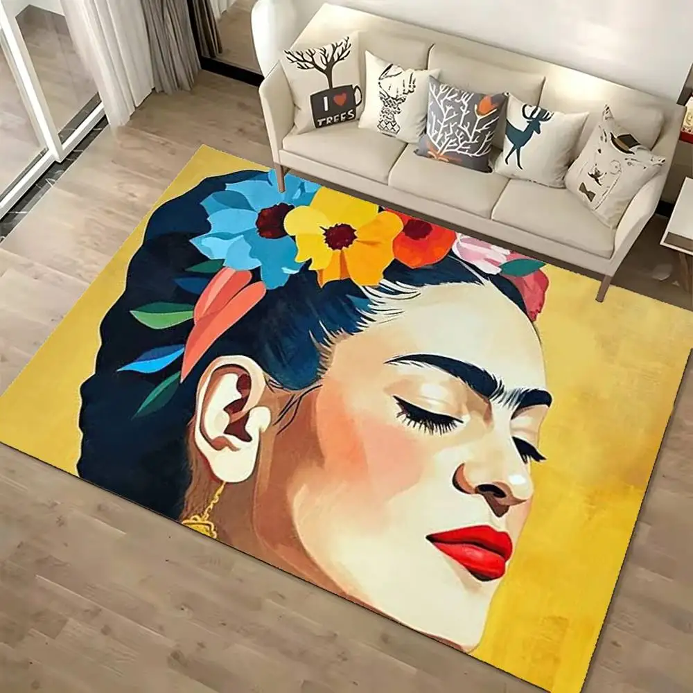 Artist iconic F-Frida K-Kahlo Floor Mat Rugs Soft Bedroom Floor Anti-skid Household Carpets