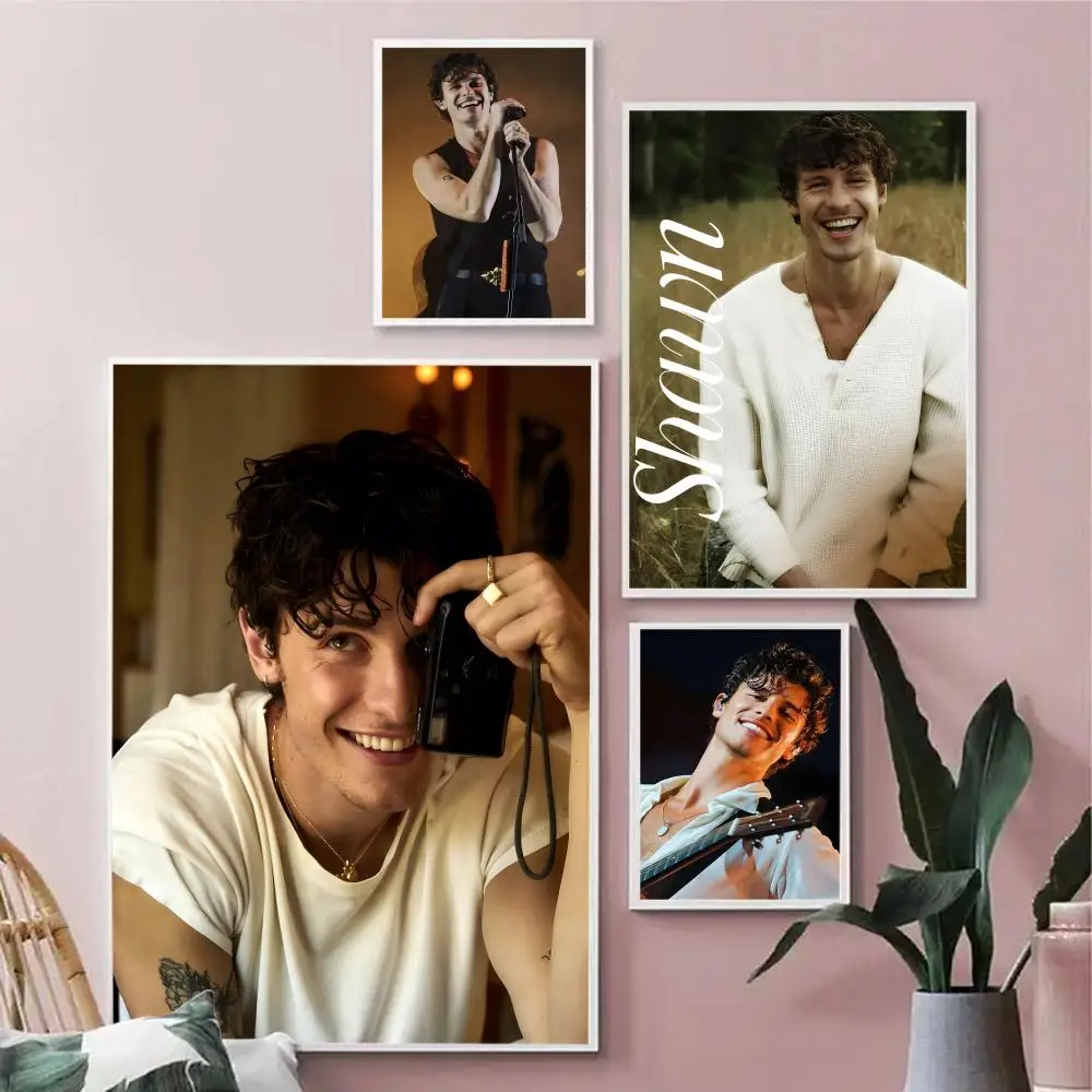 Singer S-Shawn Mendes Painting Calligraphy Durable Painting Canvas Poster Wall Hanging Home Interior Decoration Art Mural Gift