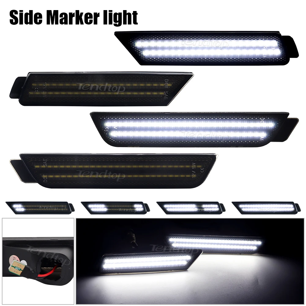 4pcs Front & Rear Side Marker Lamp Side Marker Lamps Turn Signal Parking Lights For 2010 2012 2013 2014 2015 Chevy Camaro