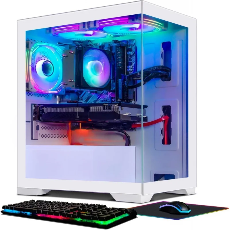 Computadora de Escritorio para Juegos, Athlon 3000G 3.5GHz, Radeon RX 590 8G, 16G DDR4, 512G SSD, 600M WiFi, BT 5.0, Ventilador RGB