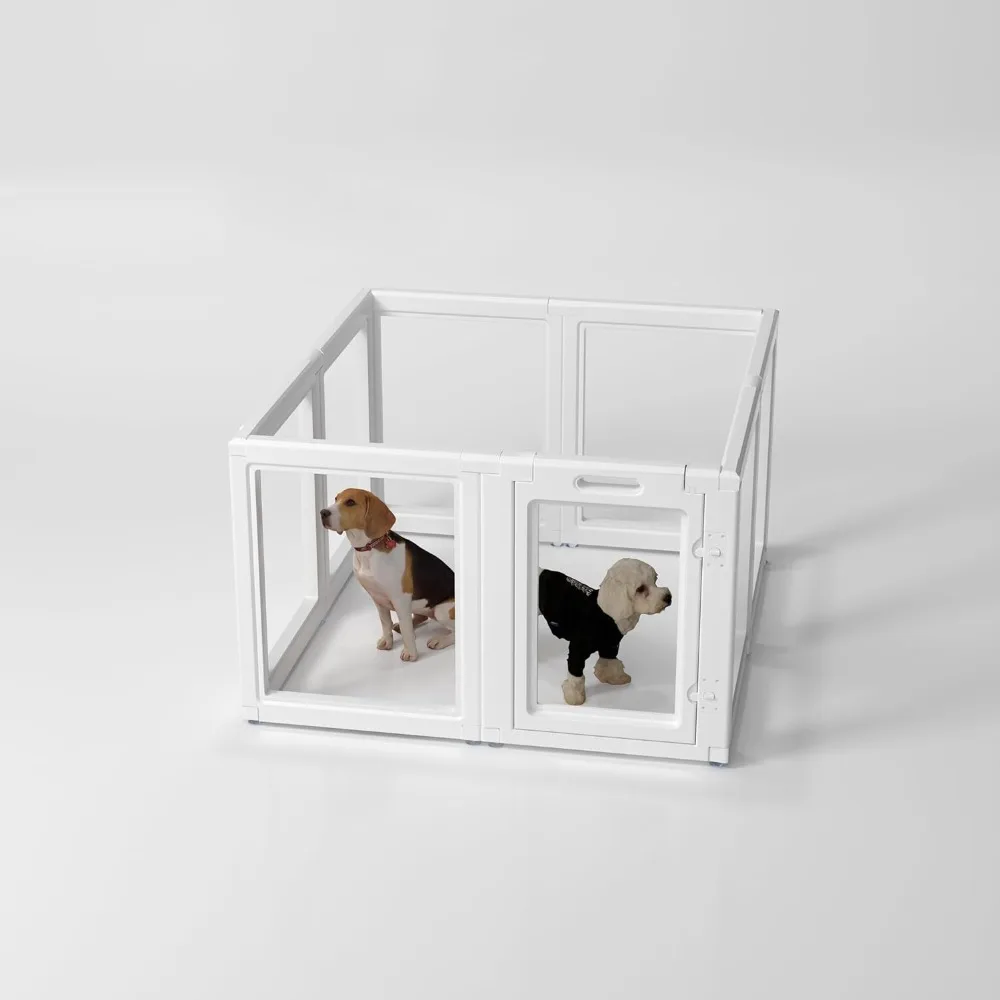 Dog Fence Pet Playpen Clear Dog Playpen Easy to Install and Remove Dog Playpen and Kennel  Suitable for Dogs Cats