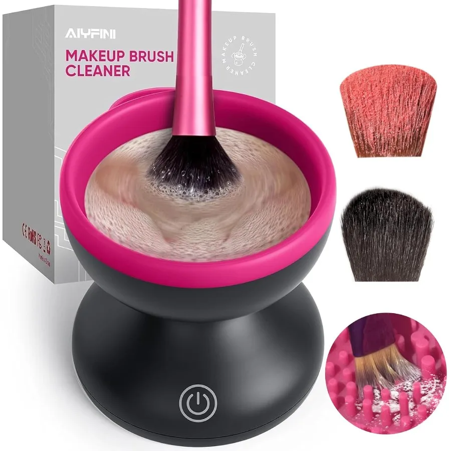 

Electric Makeup Brush Cleaner Machine Powerful Friction Removes Residue on Make up Brushes Set Sponge Powder Puffs Efficient Cl
