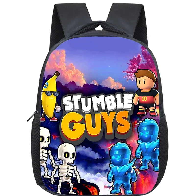 Stumble Guys Backpack Cartoon Kids Kindergarten Bag 12 Inch Children Waterproof School Bags Mochila Book Storage Back Pack gifts