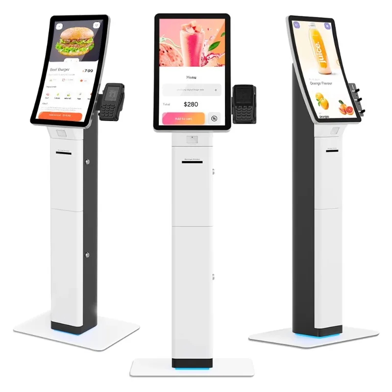 

23.6 Inches Self-Service POS Pay Card Kiosk Bespoke Intelligent Terminal with Touch Screen for Order & Payment SDK Function